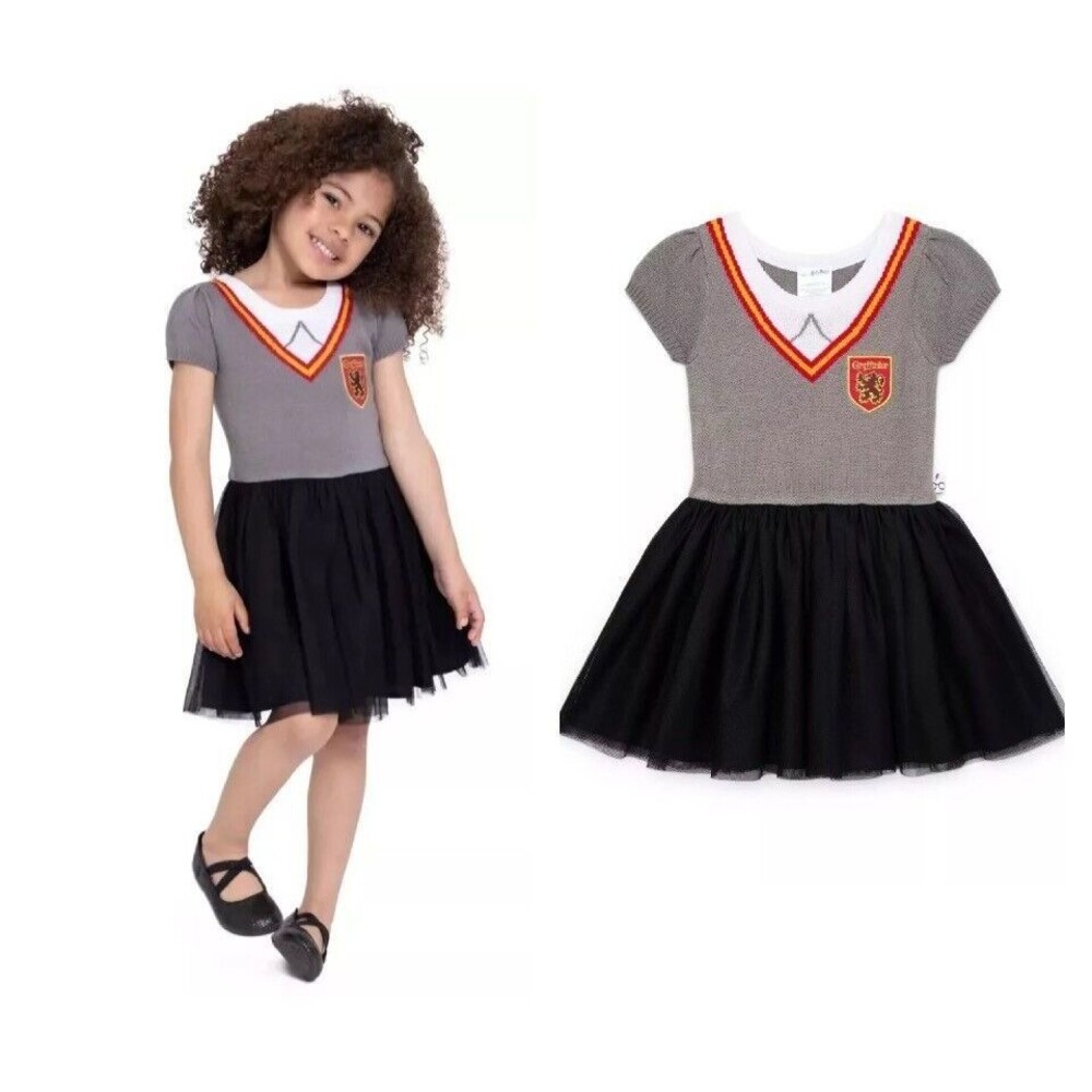 Harry Potter Toddler Girl Cosplay Sweater Dress Size 3T NWT Gray / Black